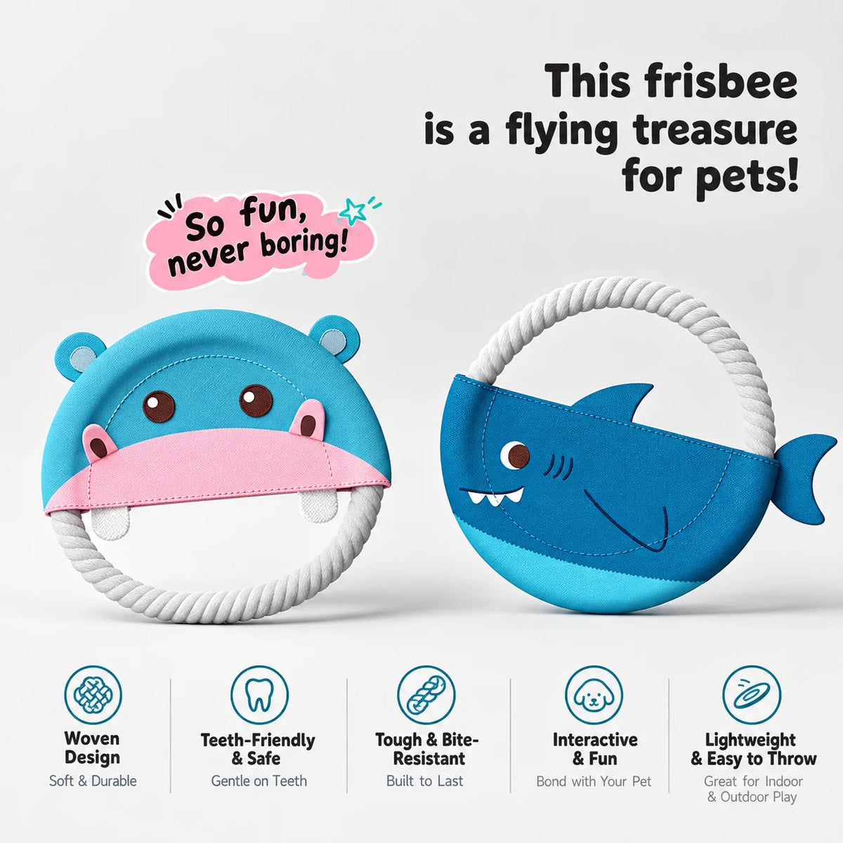 Soft Woven Rope Dog Frisbee