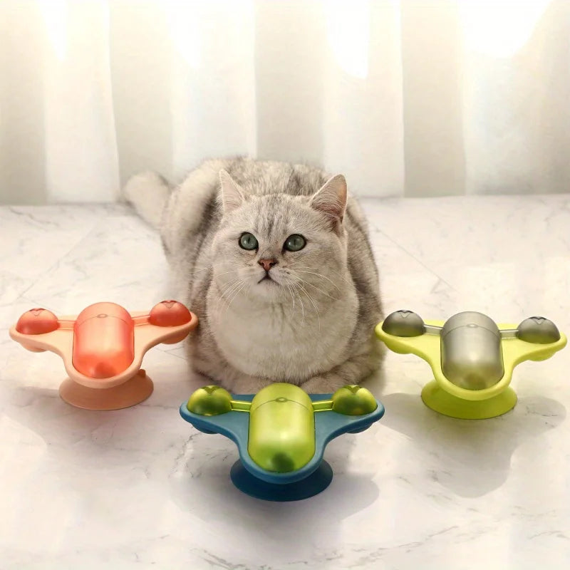SpinChase Cat Teaser Toy – Spinning Aircraft Treat Dispenser for Cats