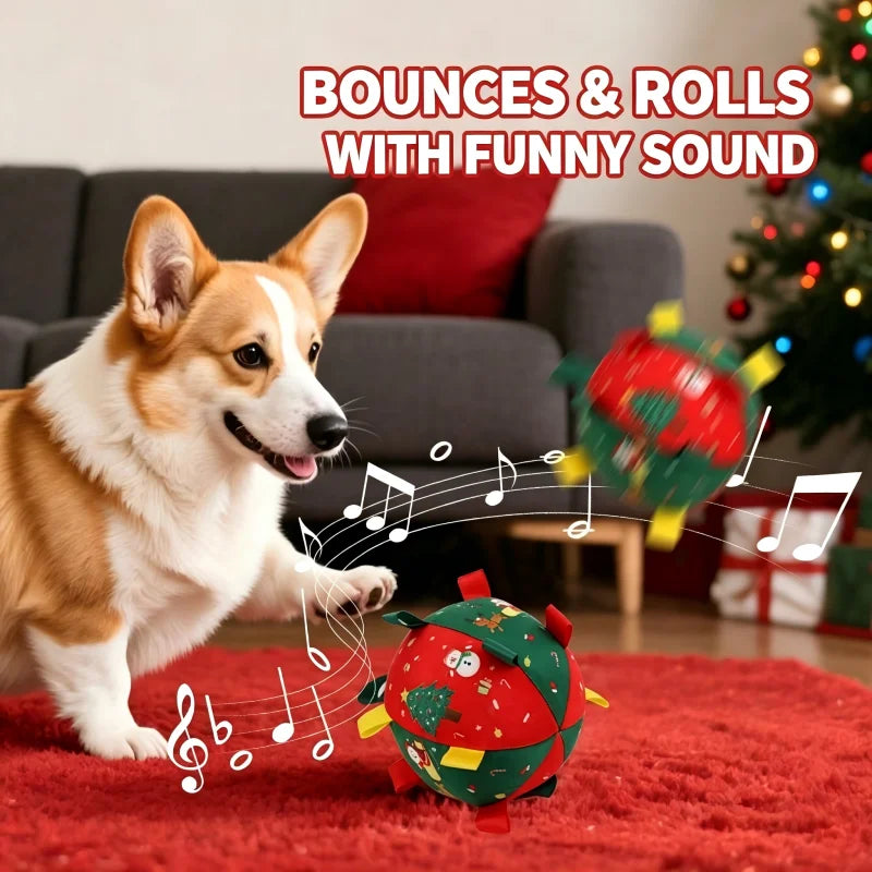 JingleRoll Self-Moving Christmas Dog Ball