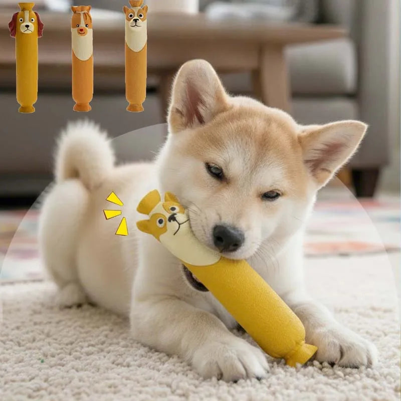 Sausage Squeak & Chew Dog Toy
