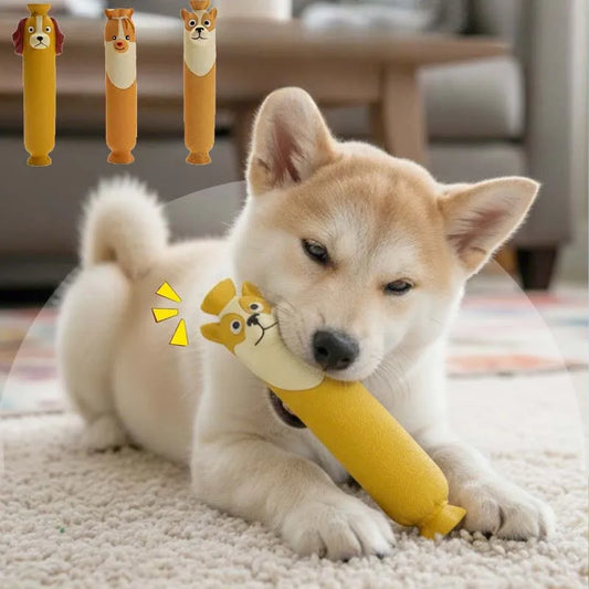 Sausage Squeak & Chew Dog Toy