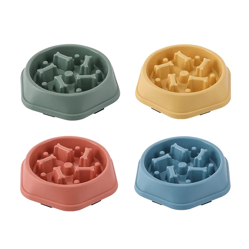 Pet Slow Feeding Bowl - Anti-Choking, Non-Slip Bowl for Cats & Dogs