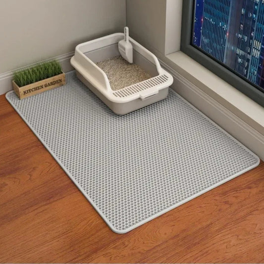 Waterproof Non-Slip Cat Litter Mat – Double Layer & Easy Clean Design