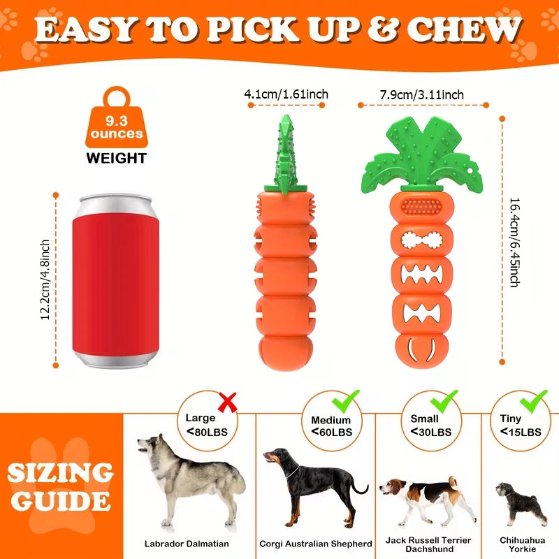 Carrot Dog Chew Toy & Interactive Slow Feeder