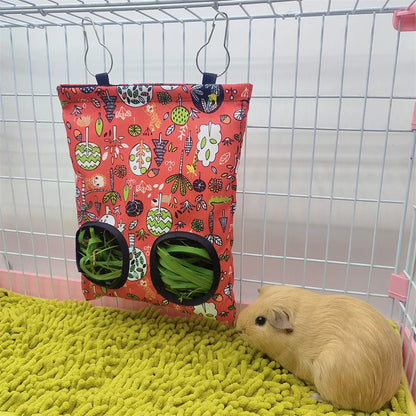 Hanging Hay Bag with Hooks – Ideal Feeder for Small Pets