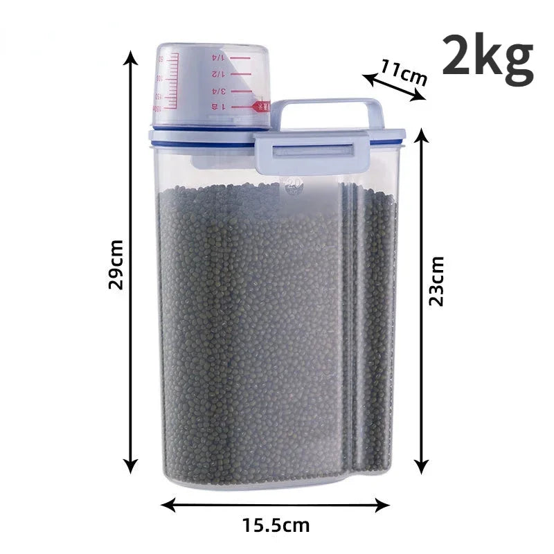 Dog & Cat Food Storage Container with Measuring Cup