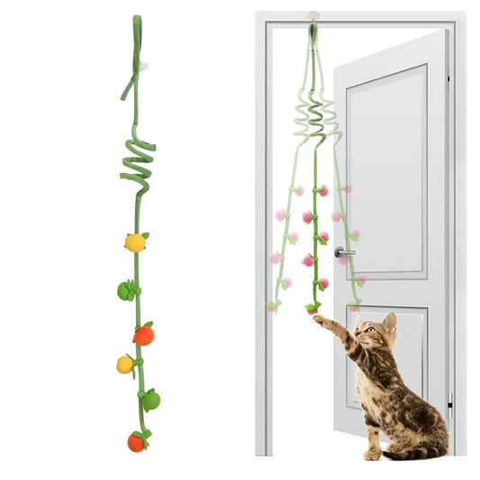 Hanging Catnip Kicker Toy with Bell & Spring