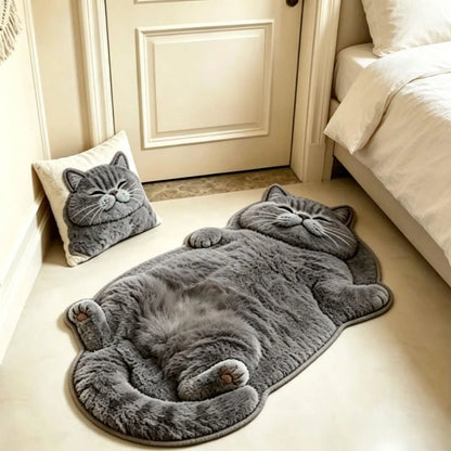 Chubby Tabby Cat Shaped Rug 🐱🤎
