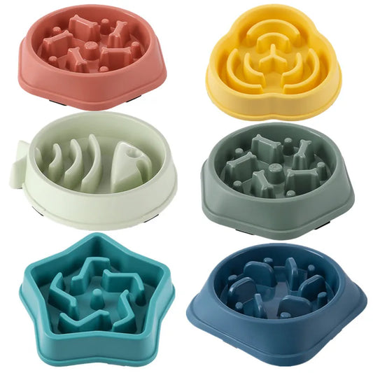 Pet Slow Feeding Bowl - Anti-Choking, Non-Slip Bowl for Cats & Dogs