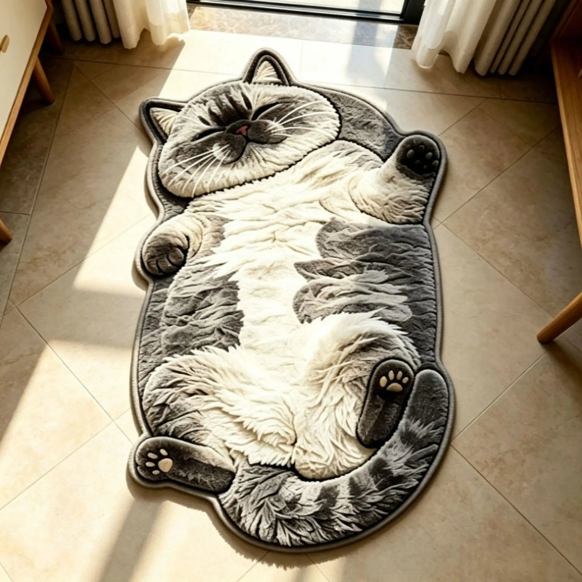 Chubby Tabby Cat Shaped Rug 🐱🤎