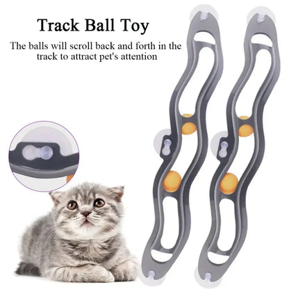 Plastic Sucker Cat Toy Track Ball