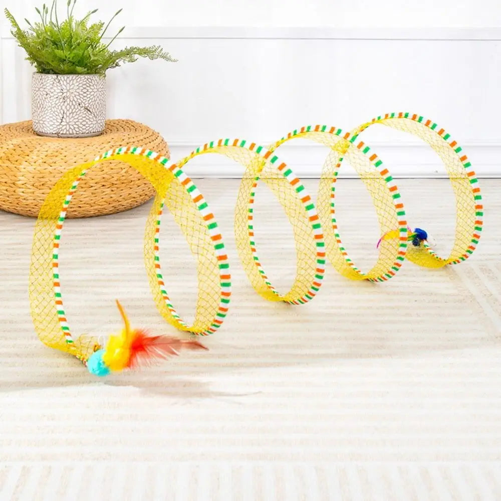 PounceCoil - Foldable S-Shape Interactive Cat Tunnel
