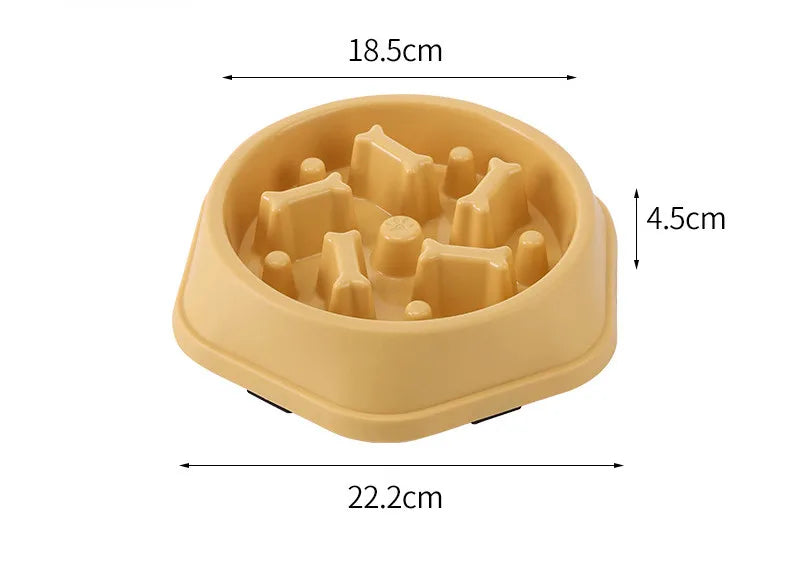 Pet Slow Feeding Bowl - Anti-Choking, Non-Slip Bowl for Cats & Dogs