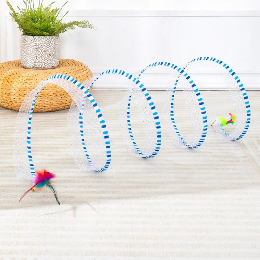 PounceCoil - Foldable S-Shape Interactive Cat Tunnel