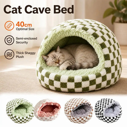 ShellNest – Hooded Plush Cat Cave 🐱☁️