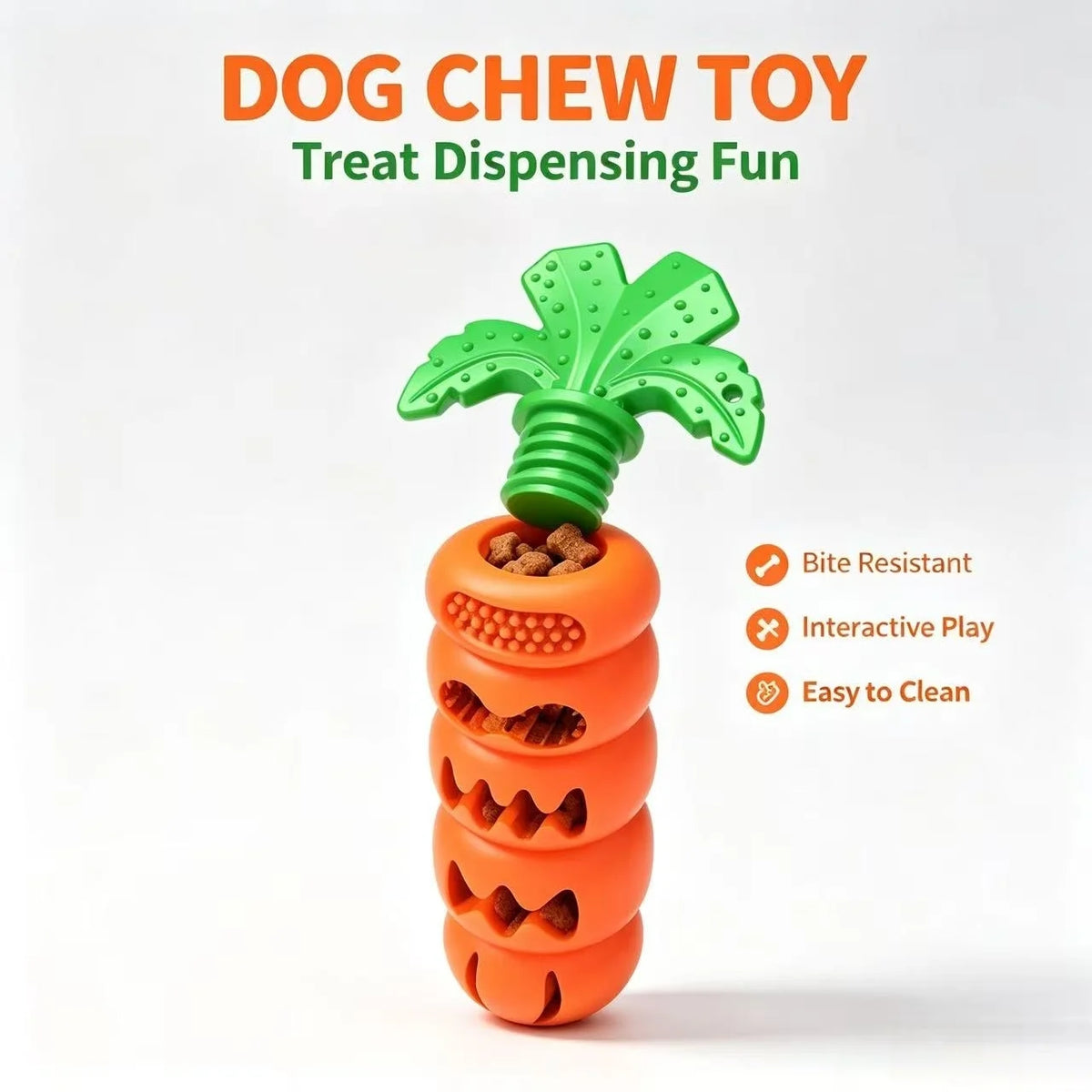 Carrot Dog Chew Toy & Interactive Slow Feeder