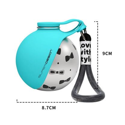HydraPaw 2-in-1 Stainless Steel Pet Water Bottle Bowl | Portable Leak-Proof Dog Travel Kettle