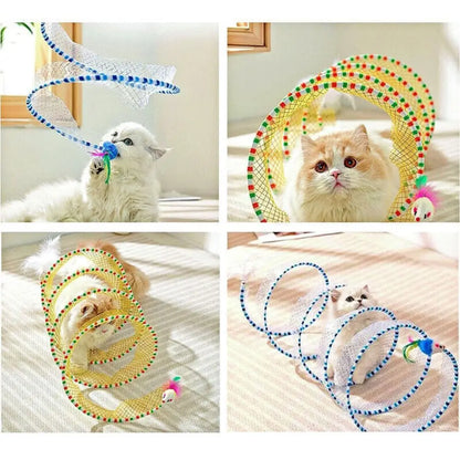 PounceCoil - Foldable S-Shape Interactive Cat Tunnel