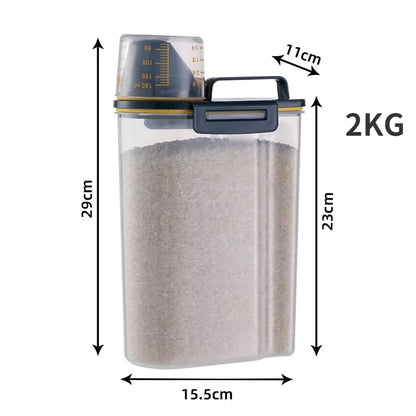 Dog & Cat Food Storage Container with Measuring Cup