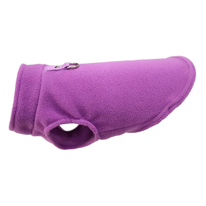 Warm Fleece Dog Jacket with D-Ring