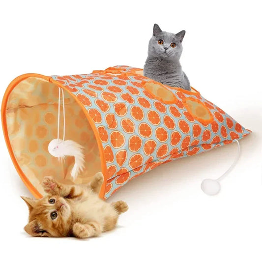 WhiskerWhirl – Foldable Rustle Tunnel for Cats