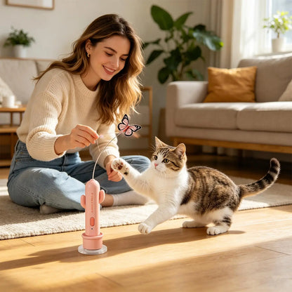 PounceSpin - 2-Mode Rechargeable Interactive Cat Toy