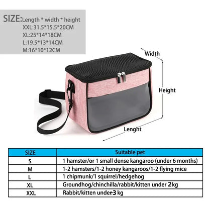 Inclined Shoulder Carrier for Rabbits, Hamsters, Hedgehogs & Ferrets