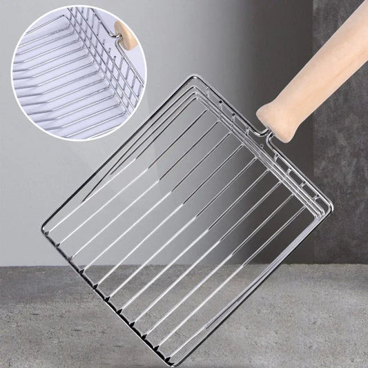 Stainless Steel Cat Litter Scoop with Wooden Handle