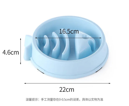 Pet Slow Feeding Bowl - Anti-Choking, Non-Slip Bowl for Cats & Dogs