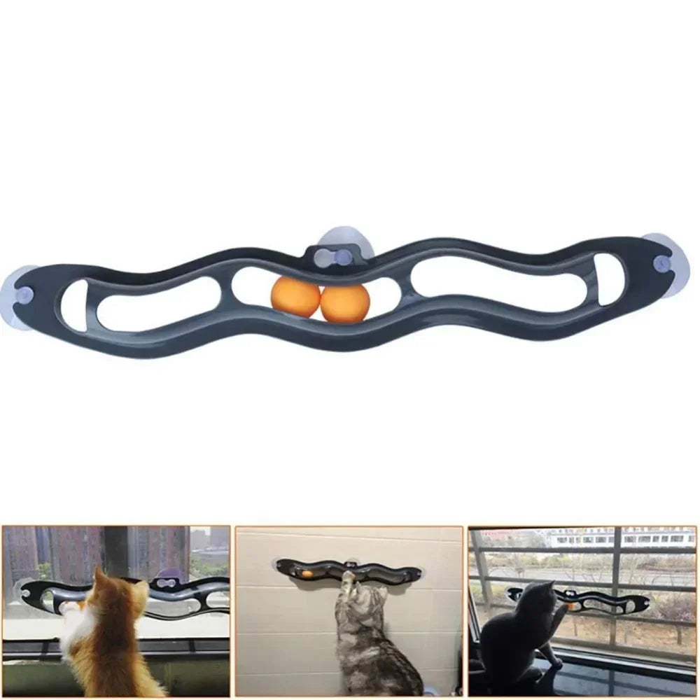 Plastic Sucker Cat Toy Track Ball