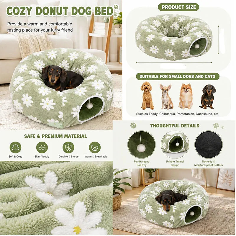 3-in-1 Cosy Pet Tunnel Bed