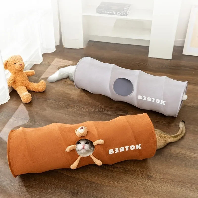 Foldable Cat Tunnel & Cozy Bed – Fun, Spacious & Easy to Store