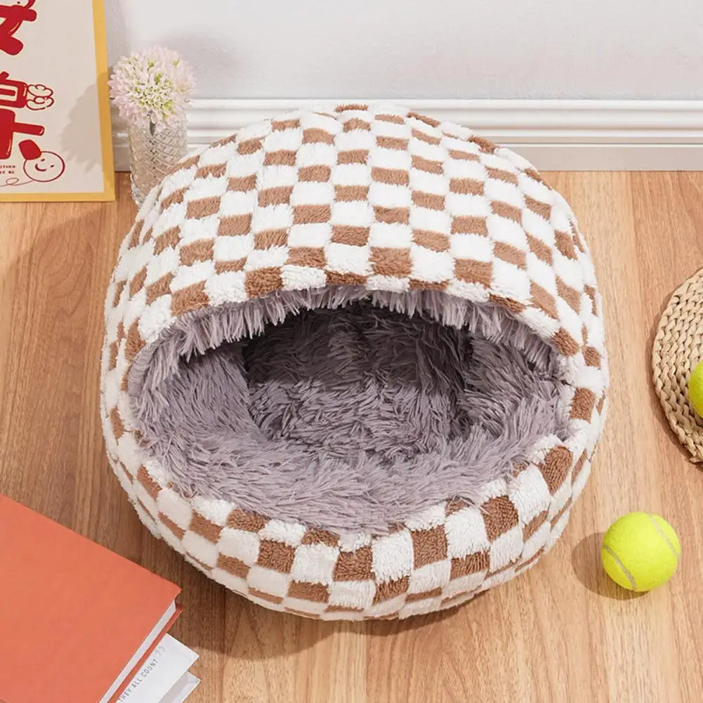 ShellNest – Hooded Plush Cat Cave 🐱☁️
