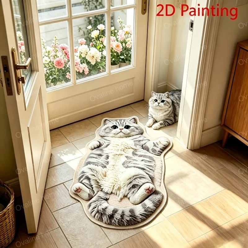 Chubby Tabby Cat Shaped Rug 🐱🤎