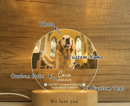 ✨ The GlowPaw – Personalized Pet Portrait Acrylic Lamp