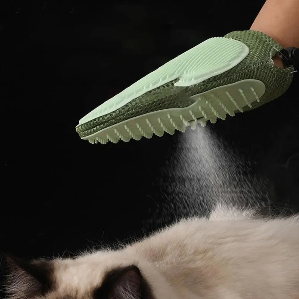 MistGroom Pet Spray Glove Brush for Cats & Dogs | Steam Grooming Hair Removal Mitt