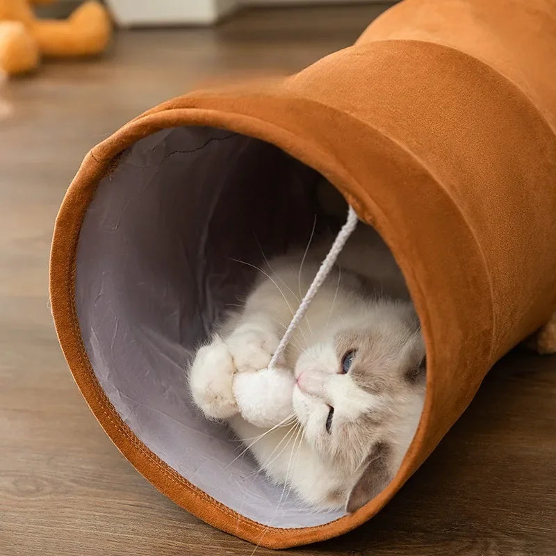 Foldable Cat Tunnel & Cozy Bed – Fun, Spacious & Easy to Store