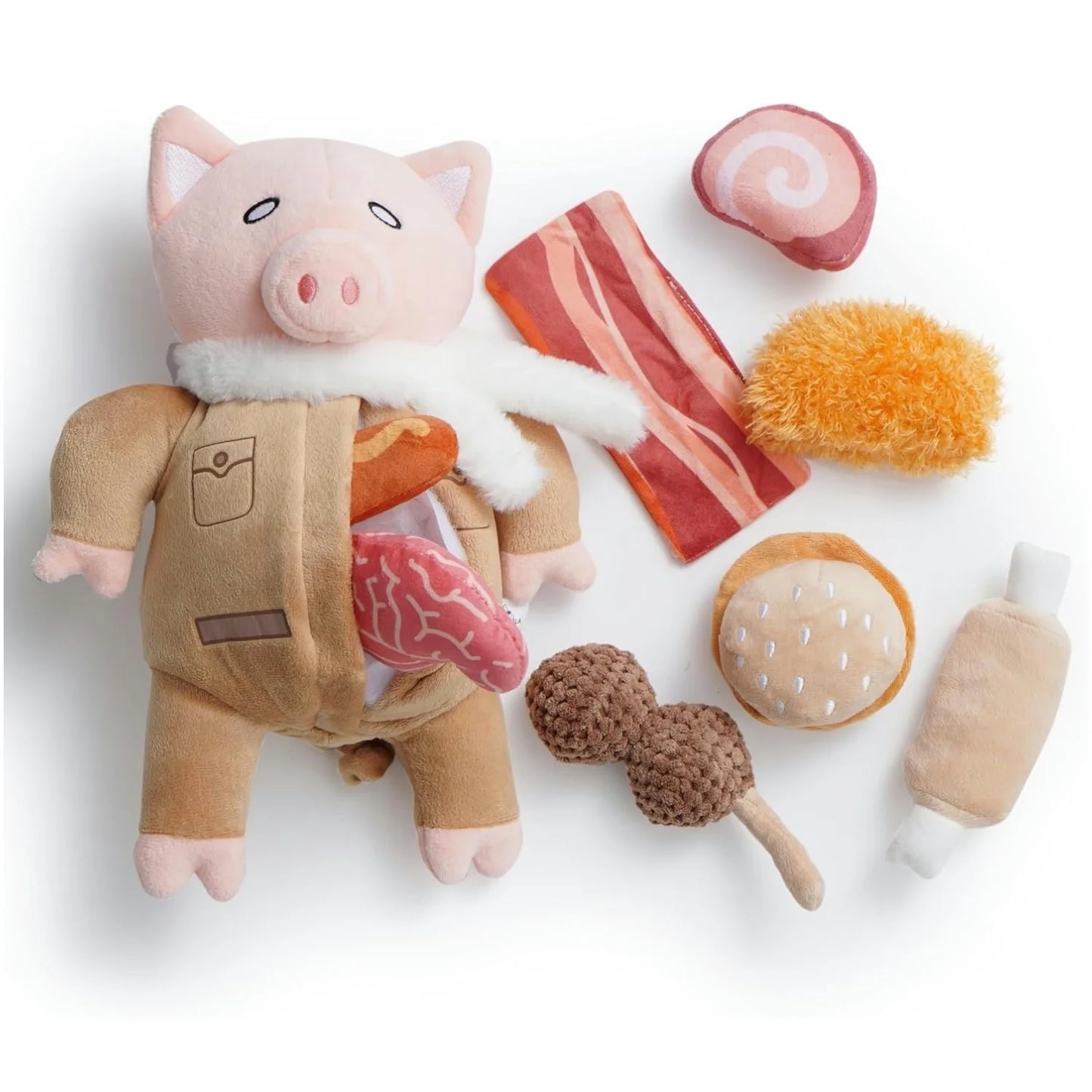 MummyMonster 9-in-1 Squeaky Dog Toy with Hidden Organs | Interactive Plush Chew Toy for Dogs