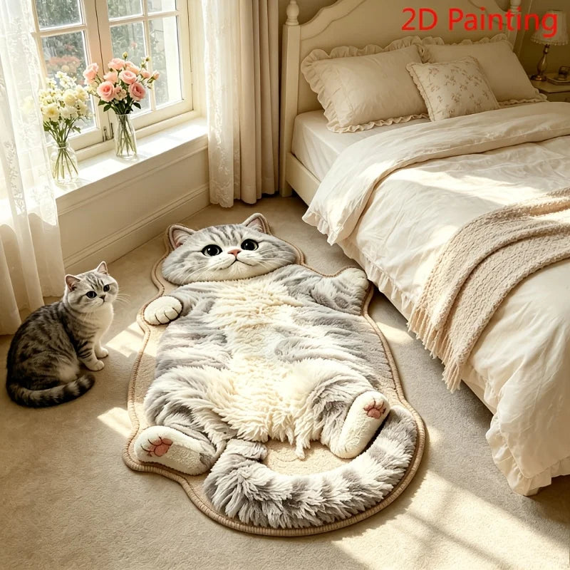 Chubby Tabby Cat Shaped Rug 🐱🤎