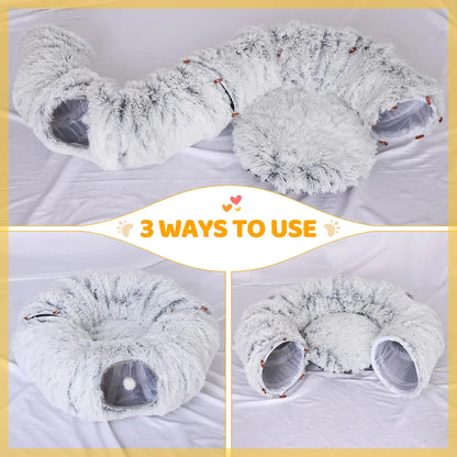 Interactive Cat Tunnel & Bed – Washable & Portable