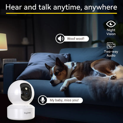 Boykeep 2K Smart Pet Camera with App Control | 360° Indoor Dog & Baby Monitor with Night Vision