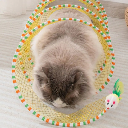 PounceCoil - Foldable S-Shape Interactive Cat Tunnel