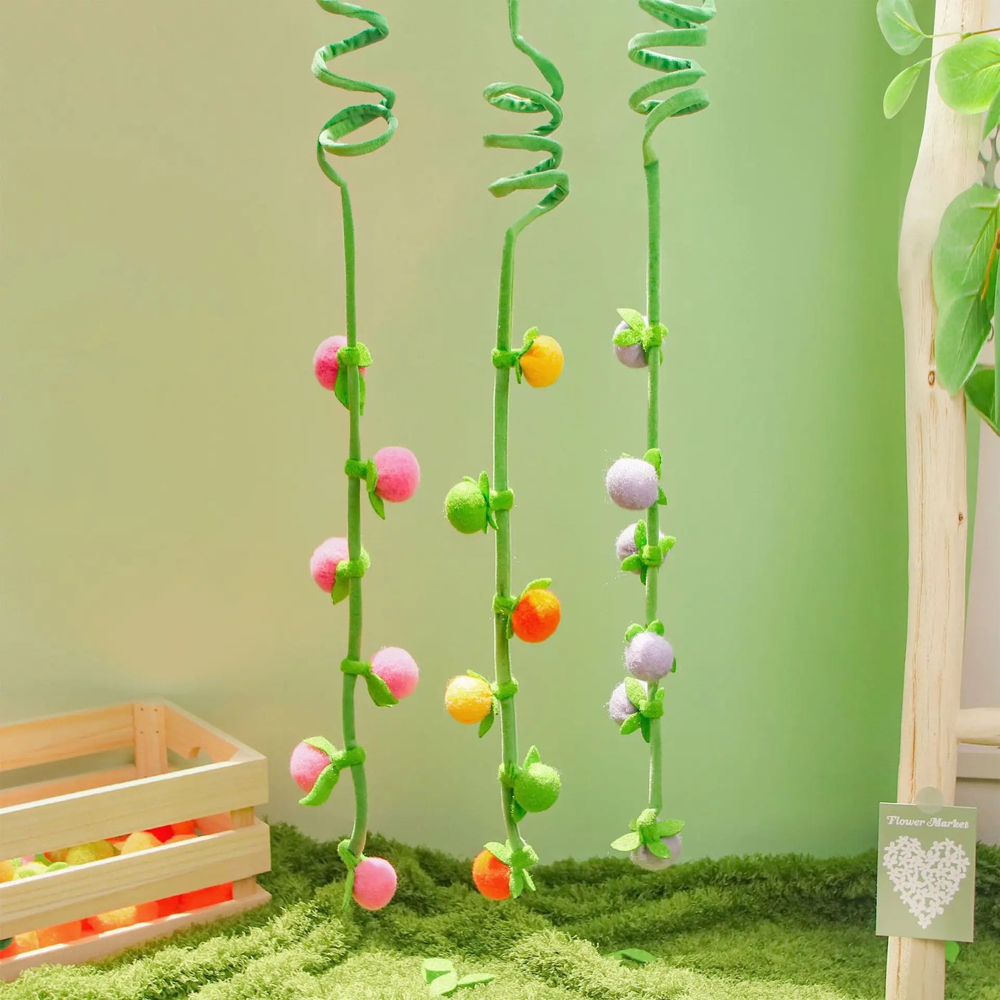 Hanging Catnip Kicker Toy with Bell & Spring