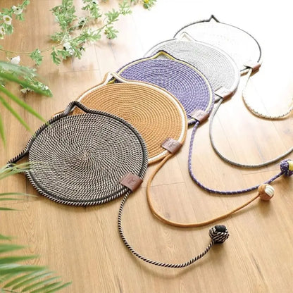 Round Cat Scratcher Mat – Furniture Protector & Claw Care Pad for Indoor Cats