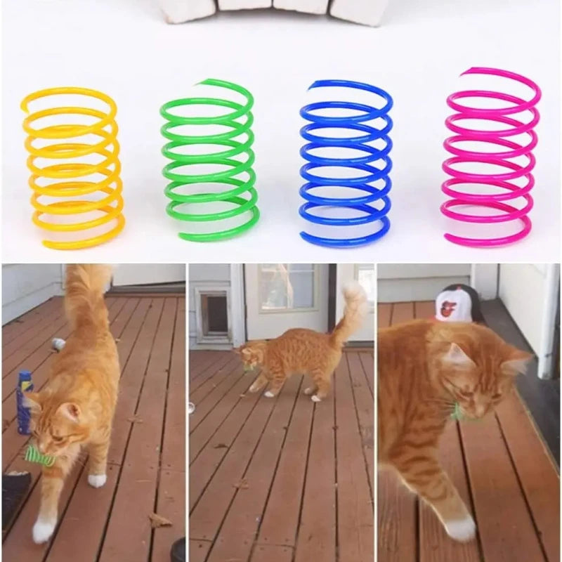 Colorful Cat Spring Toys for Indoor Play