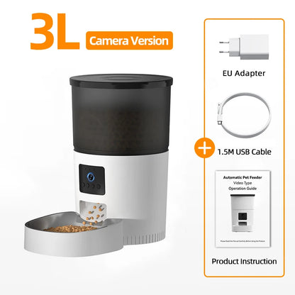 ROJECO Smart WiFi Automatic Pet Feeder 3L | App-Controlled Food Dispenser for Cats & Dogs