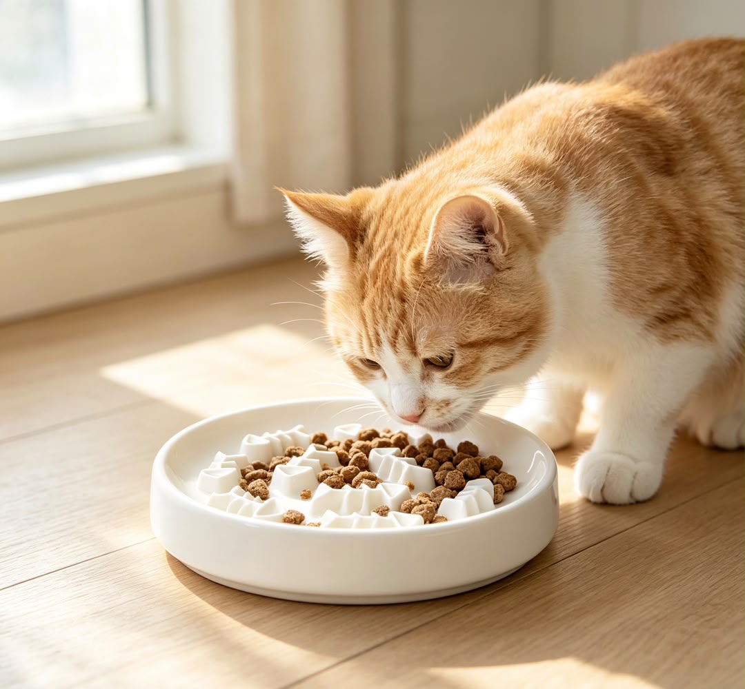 Ceramic FishBone Slow Feed Pet Bowl