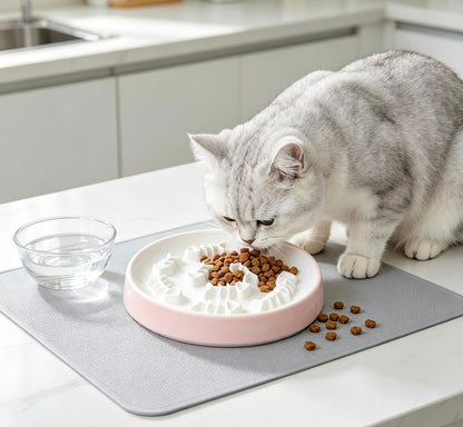 Ceramic FishBone Slow Feed Pet Bowl